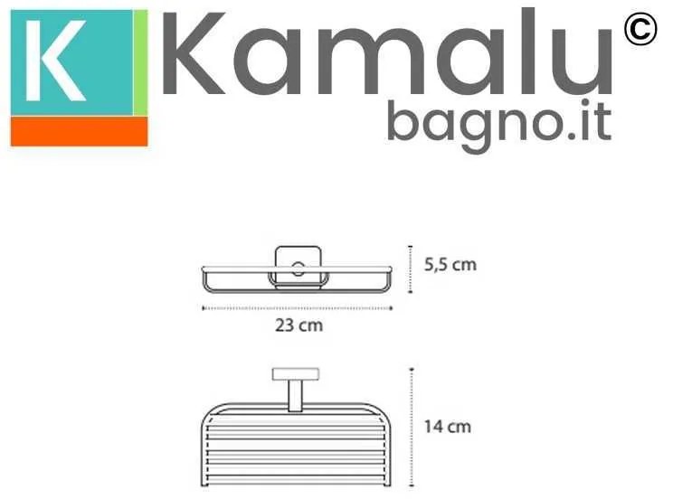 Kamalu - portaoggetti doccia griglia in acciaio inox finitura nera opaca| clode-n