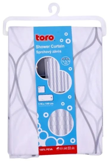 Tenda doccia TORO EASY 178x199 cm bianco/grigio