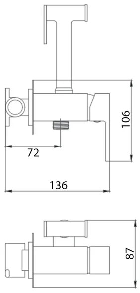 Aqualine - Rubinetto per bidet con doccia da incasso cromo lucido