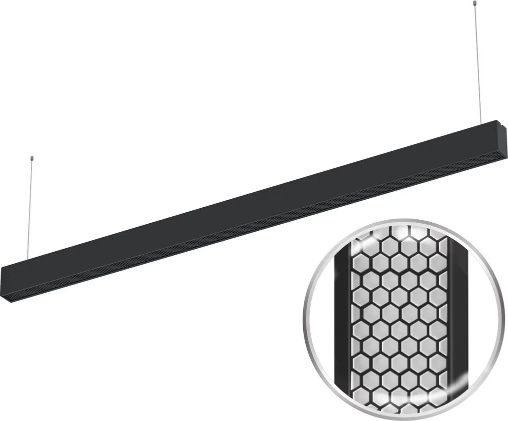 Lampada LED Sospesa 40W 120cm UGR11 DALI2 con driver Philips Bianca o nera