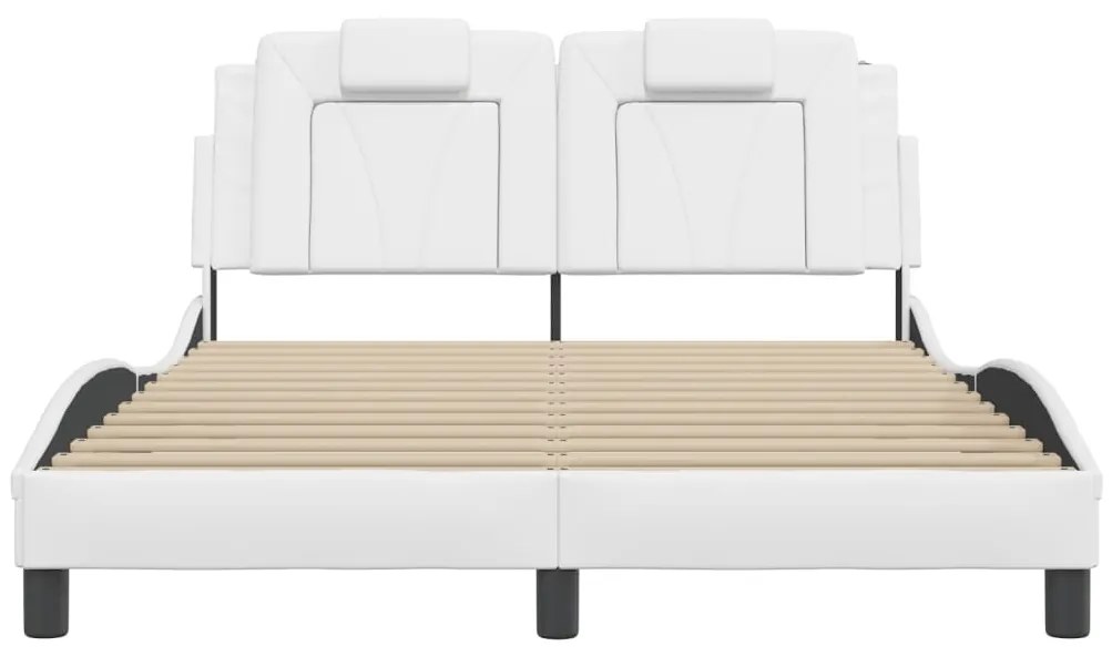 Giroletto con testiera bianco 120x200 cm in similpelle