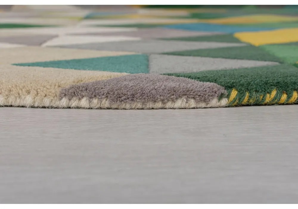 Tappeto rotondo in lana giallo/verde ø 160 cm Prism - Flair Rugs