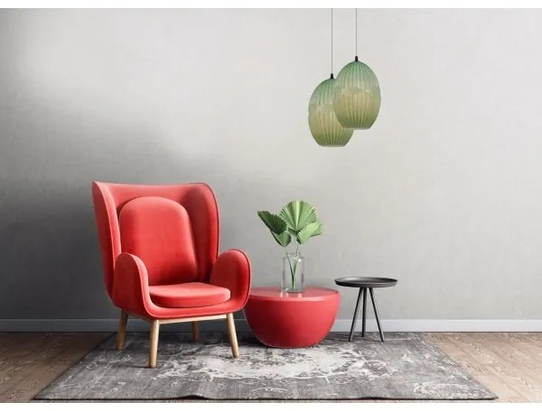 Klausen 111031 - Lampadario a sospensione con filo ELLIPTIC 1xE27/11W/230V verde