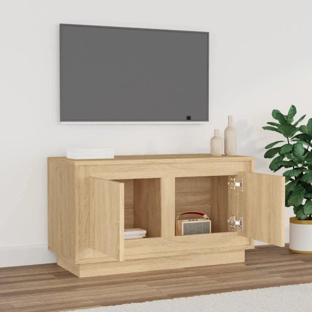 Mobile porta tv rovere sonoma 80x35x45 cm in legno multistrato