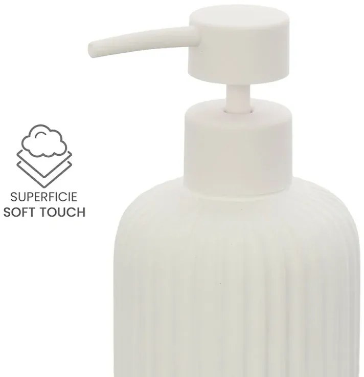 Set accessori bagno 2 pezzi in ceramica bianco soft touch Spring
