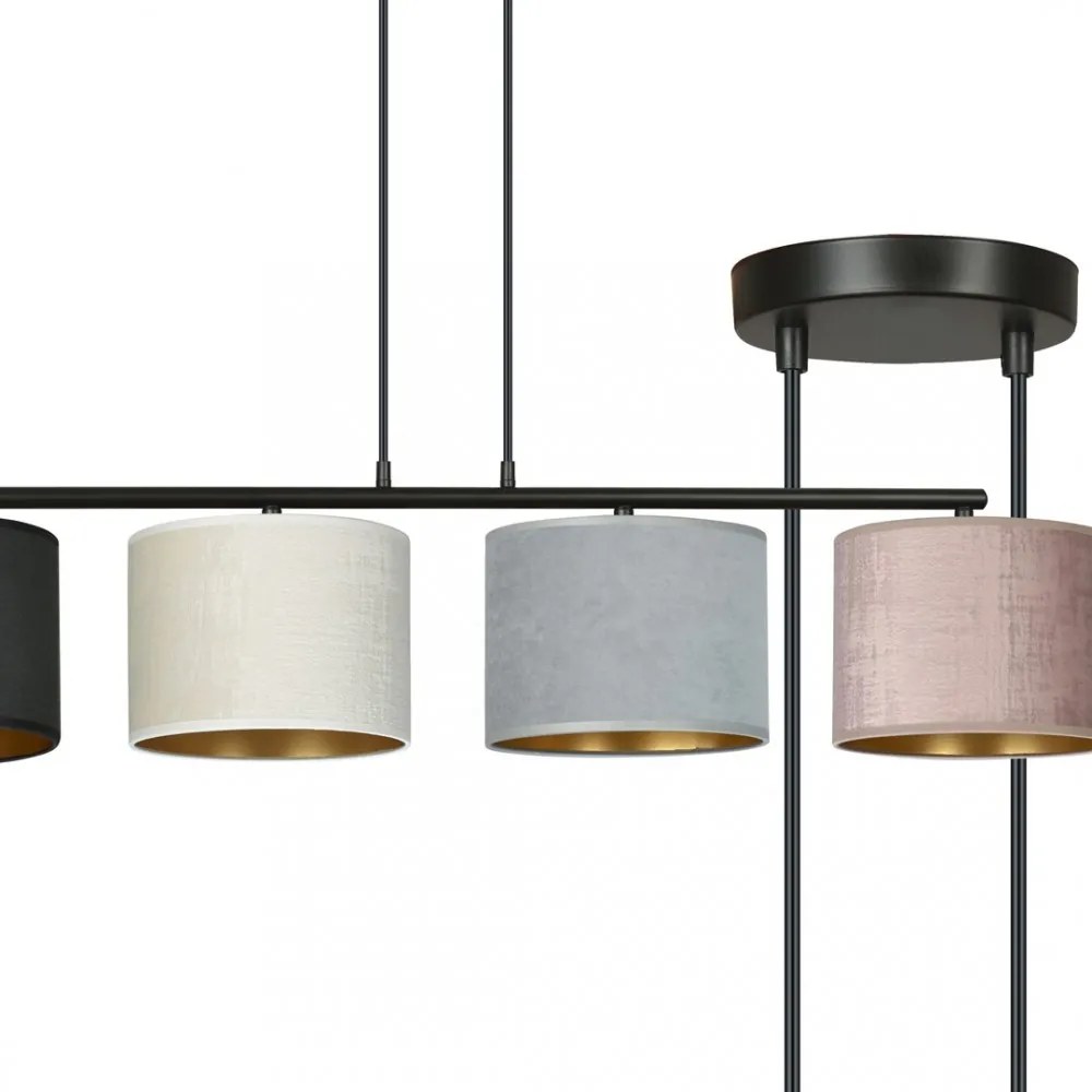 Lampadario a Sospensione Hilde 4 MIX E27 Colore del corpo Nero