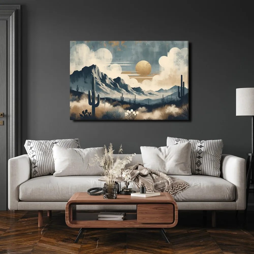 Quadro su tela – Paesaggio desertico con cactus
