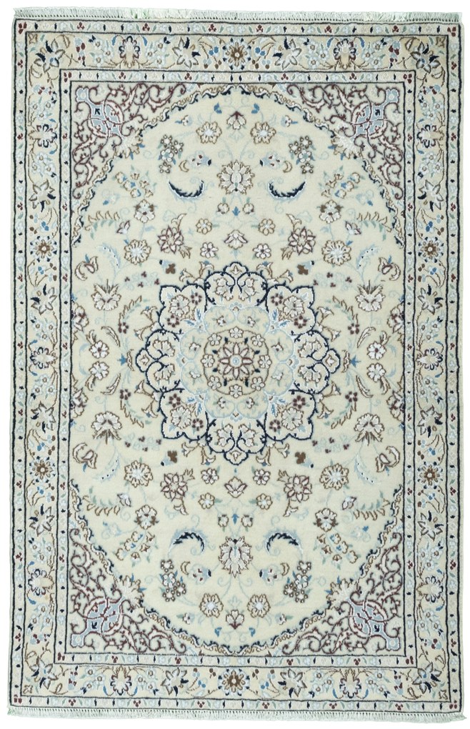Nain Tappeto 100 x 150 Beige (Iran) Annodato A Mano