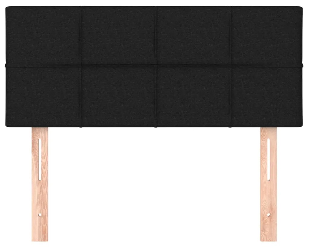 Testiera nera 100x5x78/88 cm in tessuto