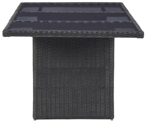 Set da Pranzo da Giardino 9 pz in Polyrattan Nero