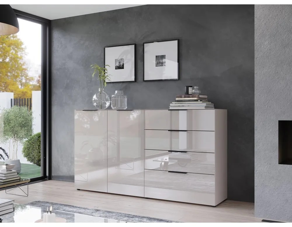 Cassettiera bassa color crema 184x102 cm Oakland - Germania