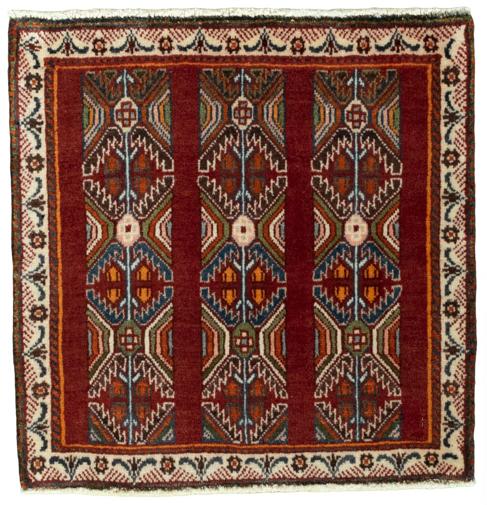 Shiraz Tappeto persiano 60 x 60 Rosso (Iran) Annodato A Mano