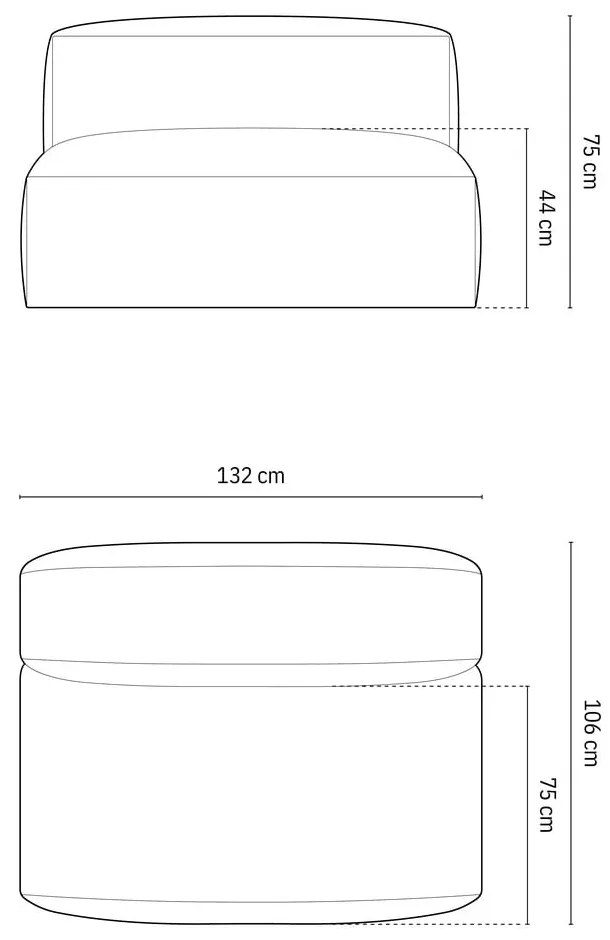Parte divano componibile blu scuro (solo con parte centrale) con rivestimento in velluto Martina – Micadoni