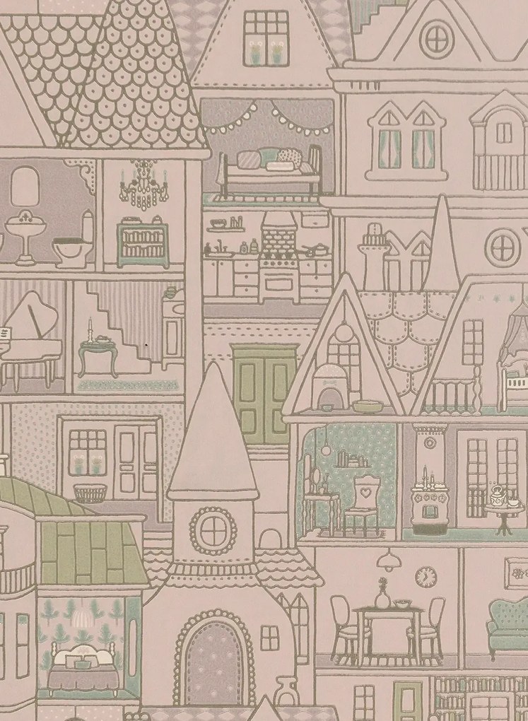 Majvillan Carta da parati Dollhouse - Soft Lilac