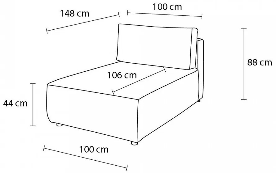 Modulo divano in velluto a coste variabile rosa chiaro Nihad modular - Bobochic Paris