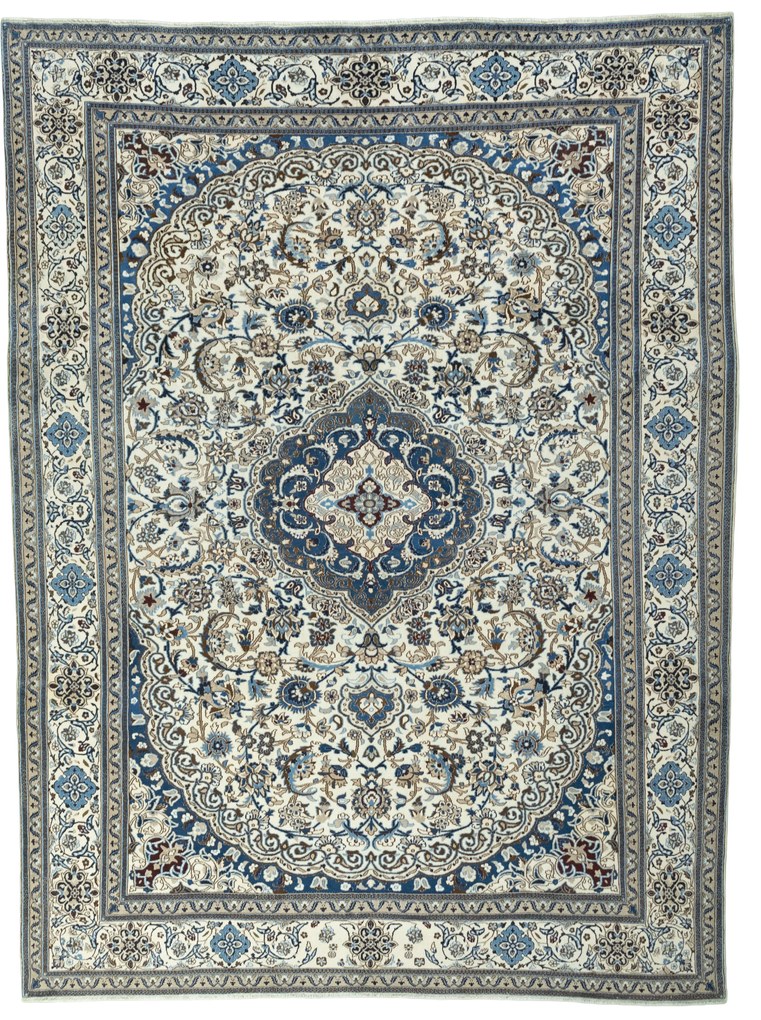 Nain Tappeto persiano 390x290 Beige (Iran) Annodato A Mano