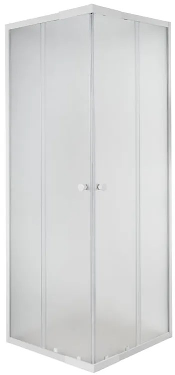Box doccia con ingresso angolare scorrevole Plumin 2.0 rettangolare L 90 x L 0 x H 185 cm in vetro, sp. 4 mm smerigliato bianco