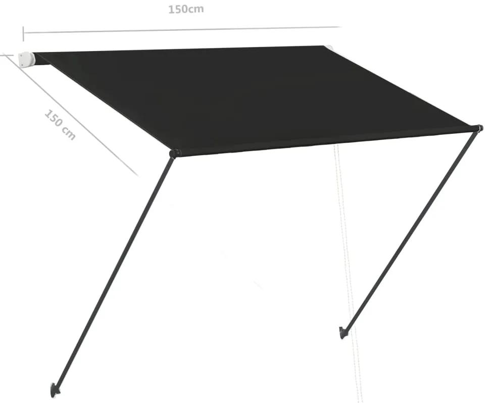 Tenda da Sole Retrattile con LED 150x150 cm Antracite