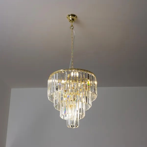 Brilagi - LED Lampadario di cristallo a sospensione con catena MOZART 5xE14/40W/230V oro