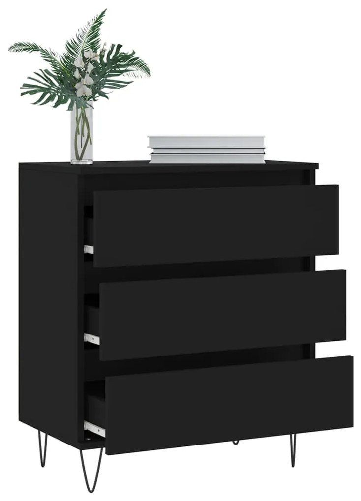 Credenza nero 60x35x70 cm in legno multistrato