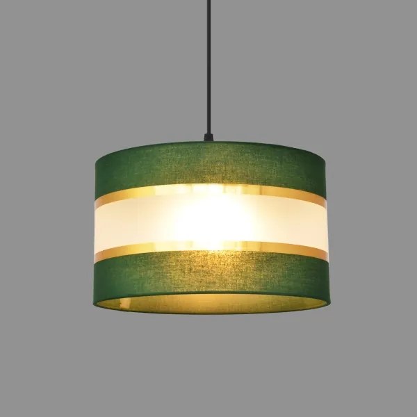 Lampadario a sospensione con filo HELEN 1xE27/15W/230V diametro 25 cm verde/oro