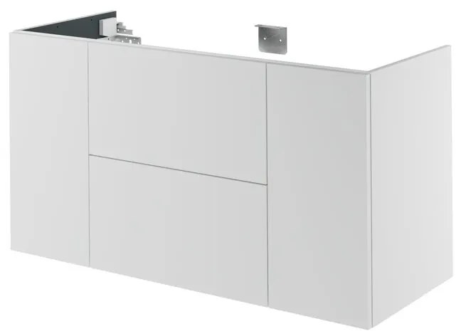 Mobile da bagno sotto lavabo Neo bianco laccato L 60 x H 64 x P 48 cm 2 cassetti 2 ante, lavabo non incluso