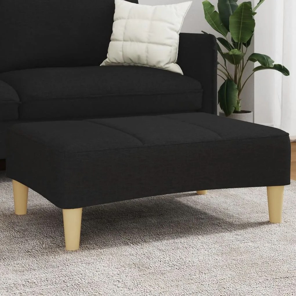 Poggiapiedi Nero 77x55x31 Cm İn Tessuto /