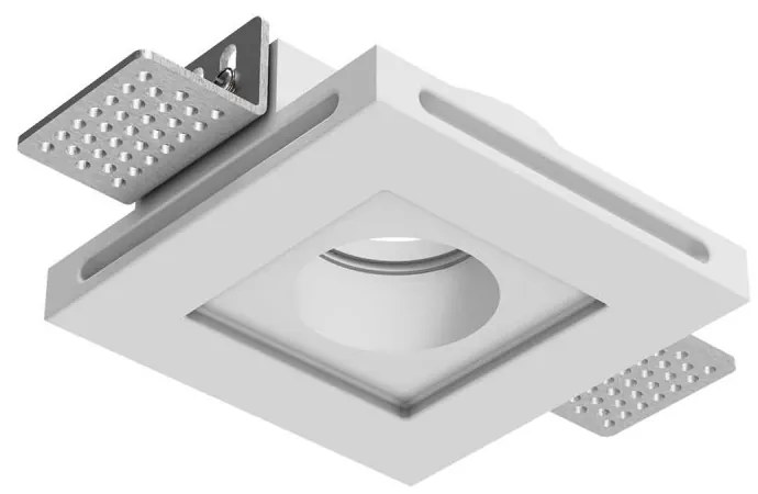 Portafaretto GU10 e MR16 in Gesso Pitturabile Quadrato Ø100x100 mm Materiale Gesso