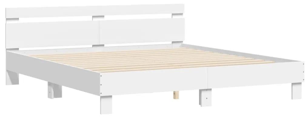 Giroletto con testiera bianco 200x200 cm in legno multistrato