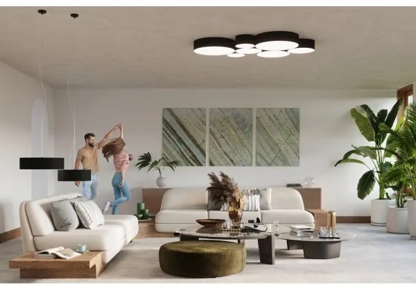 Lampadario a sospensione con filo ARENA 35 2xE27/60W/230V nero