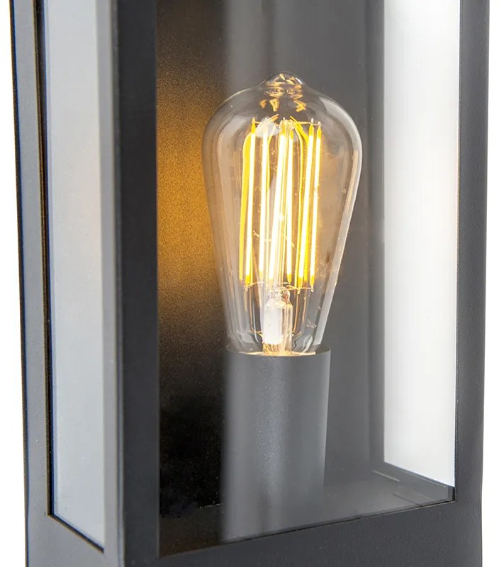 Lampada da parete per esterni nera con sensore crepuscolare - Rotterdam