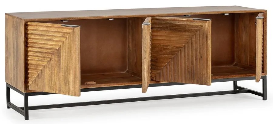 Mobile TV di colore naturale in mango massiccio 160x58x40 cm Nereida – MOME