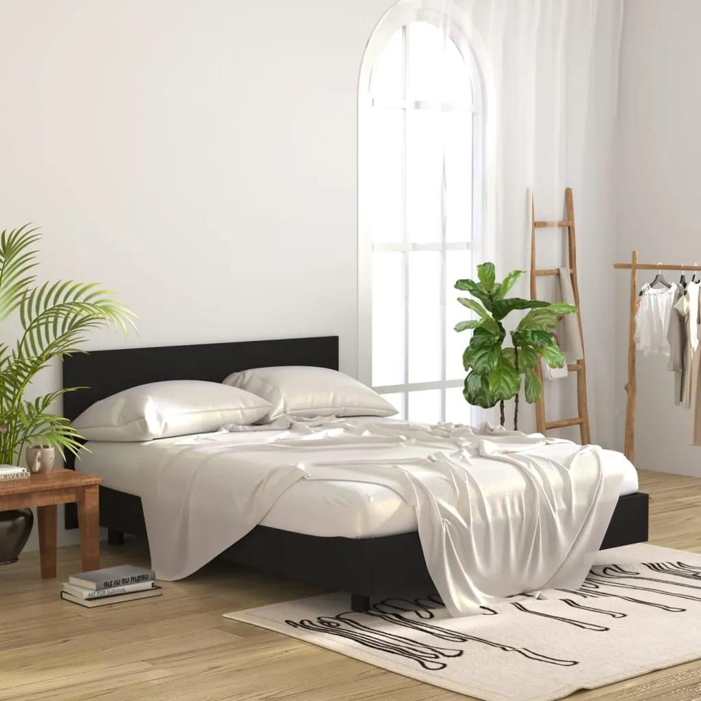 Testiera per letto nera 160x1,5x80 cm in legno multistrato
