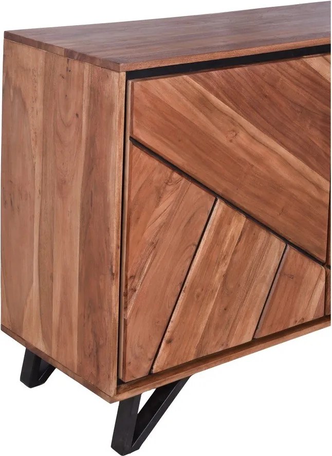 Armadietto di colore naturale in acacia massiccia 120x78x40 cm Ambala – Interia Home &amp; Living