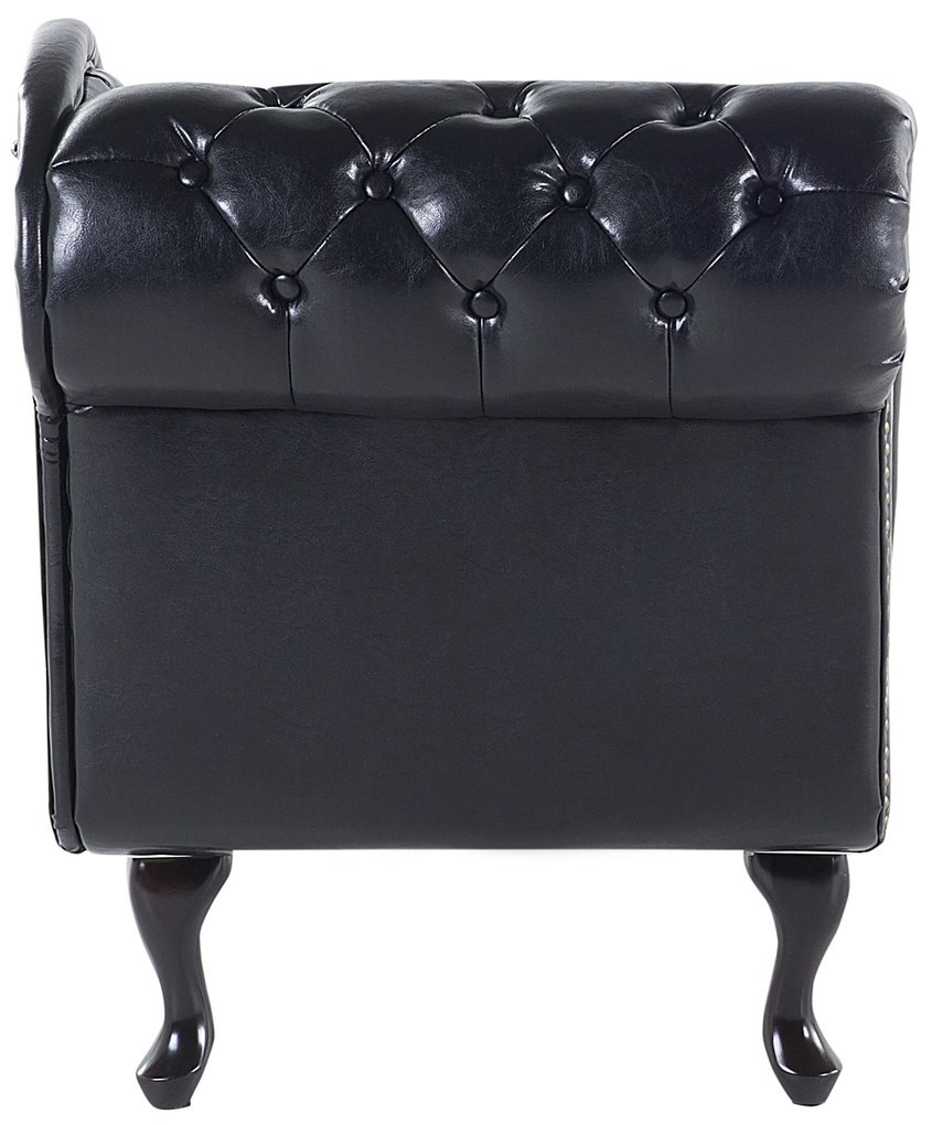 Chaise longue vintage sinistra in pelle sintetica nera NIMES Beliani