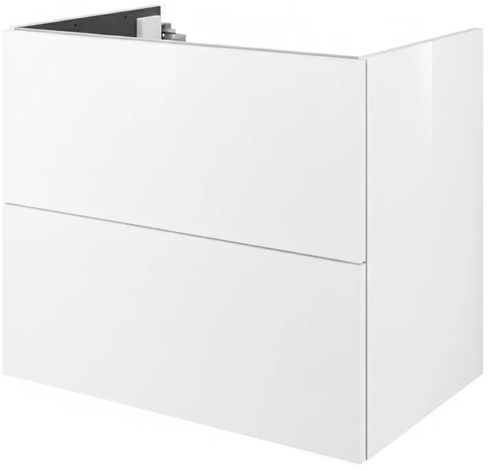 Mobile da bagno sotto lavabo SENSEA Neo bianco laccato lucido L 75 x H 64 x P 48 cm 2 cassetti, lavabo non incluso