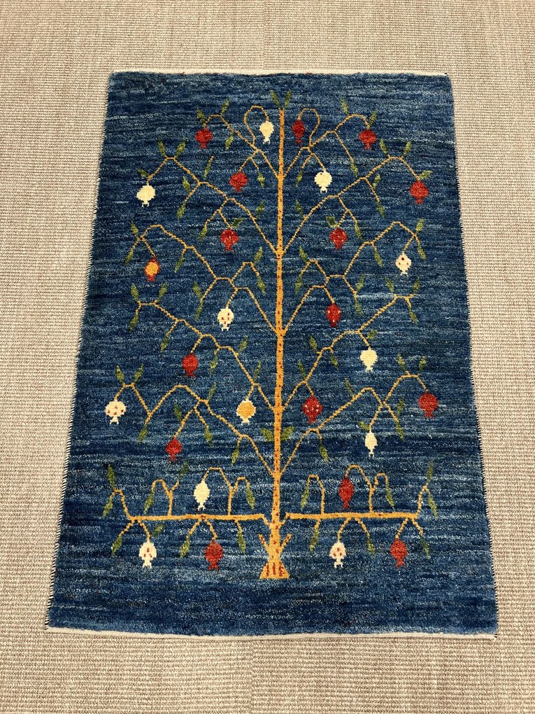 Gabbeh Tappeto 80x120 Blu (Iran) Annodato A Mano