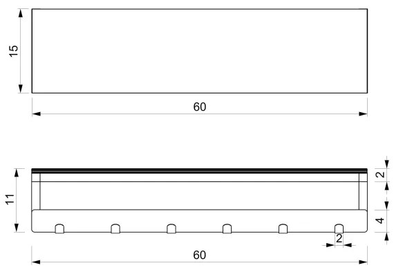 Porta asciugamani da parete con ripiano 10x60 cm nero