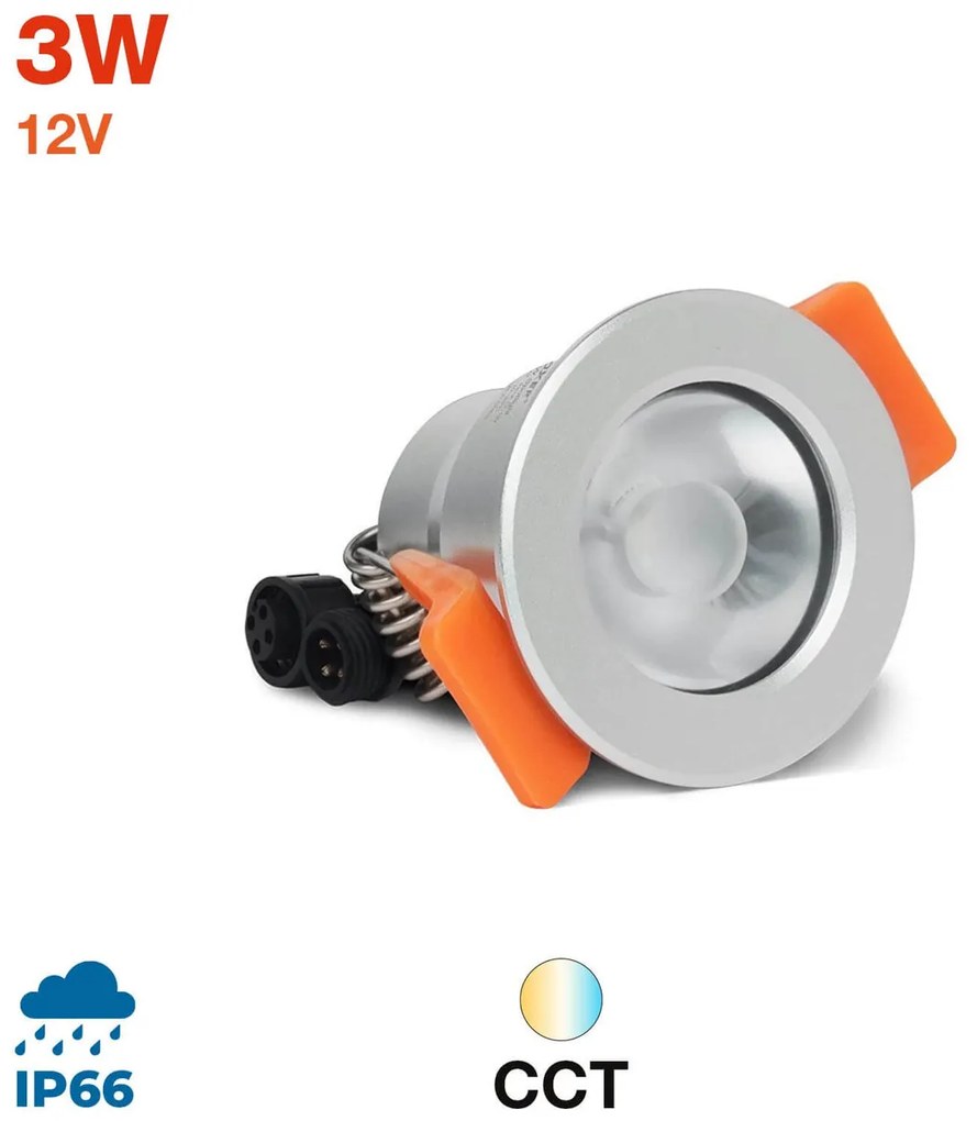 Faretto da incasso 3W IP66 12Vdc 36° Ø42mm Bianco Variabile CCT Colore Bianco Variabile CCT