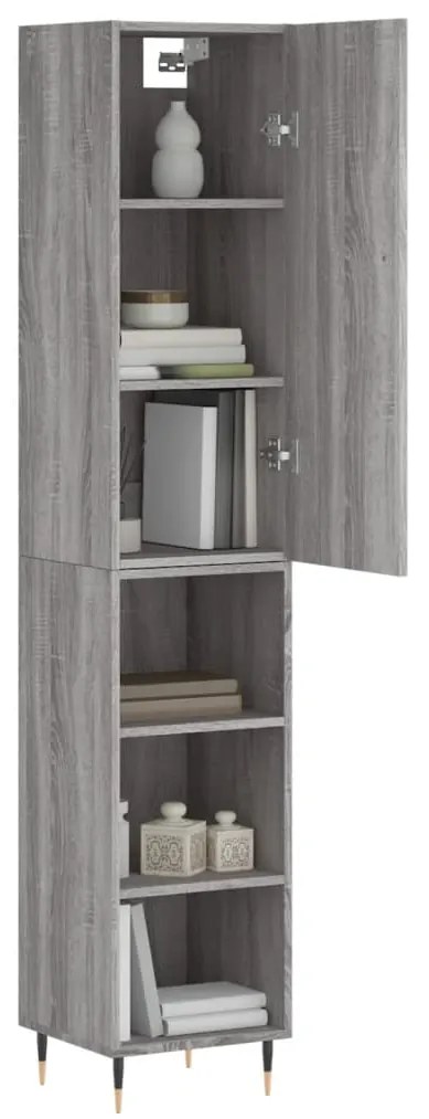 Credenza grigio sonoma 34,5x34x180 cm in legno multistrato