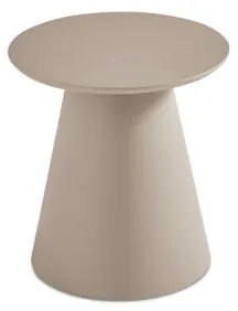 Tavolino rotondo con piano in legno e base in metallo Tortora - TRIADE Small
