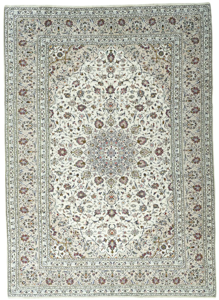 Kashan Tappeto 250 x 340 Beige (Iran) Annodato A Mano