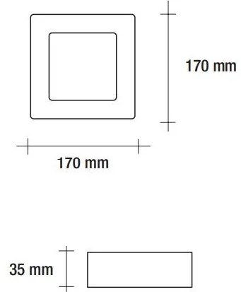 Vivida plafoniera led quadra bianca  12w  691lm