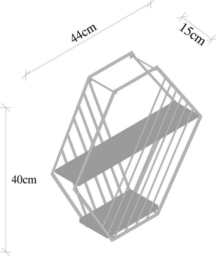Scaffale a castello marrone in legno di abete rosso 44 cm Liliales - Kalune Design