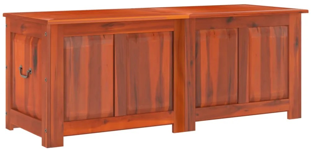 Cassapanca con coperchio marrone in legno massello di acacia