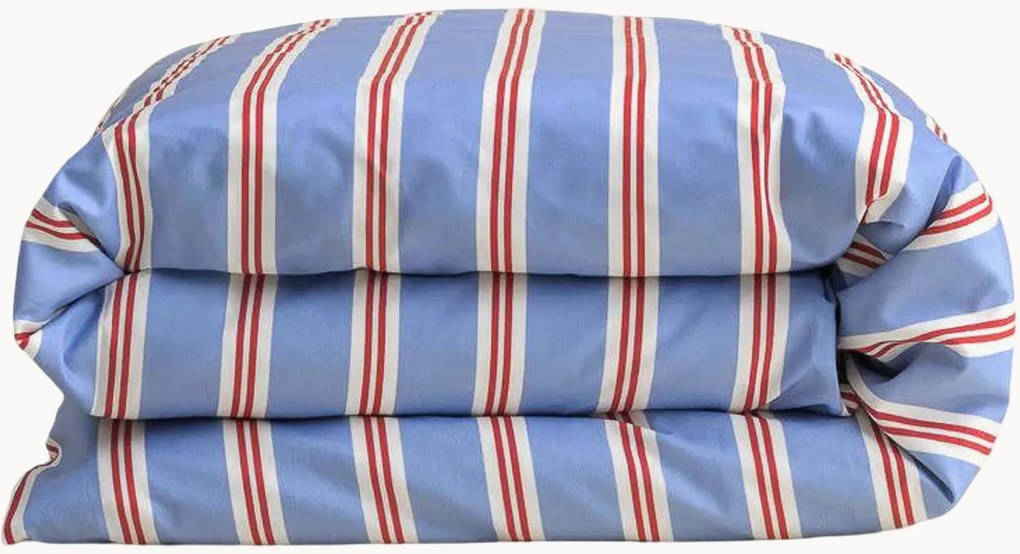 Copripiumino in raso di cotone Sky Blue Stripes