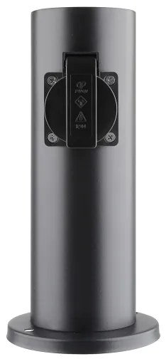 Solight PG10B - Colonna presa esterna 2Z 230V IP44 nera tonda