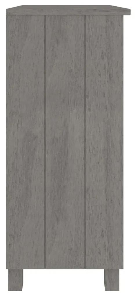 Credenza hamar grigio chiaro 85x35x80 cm legno massello di pino