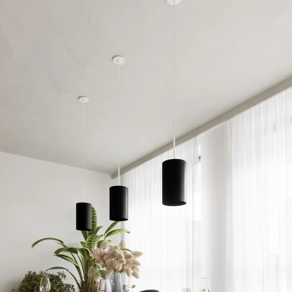 Sollux SL.0742 - Lampadario su filo OTTO 1xE27/60W/230V d. 15 cm nero