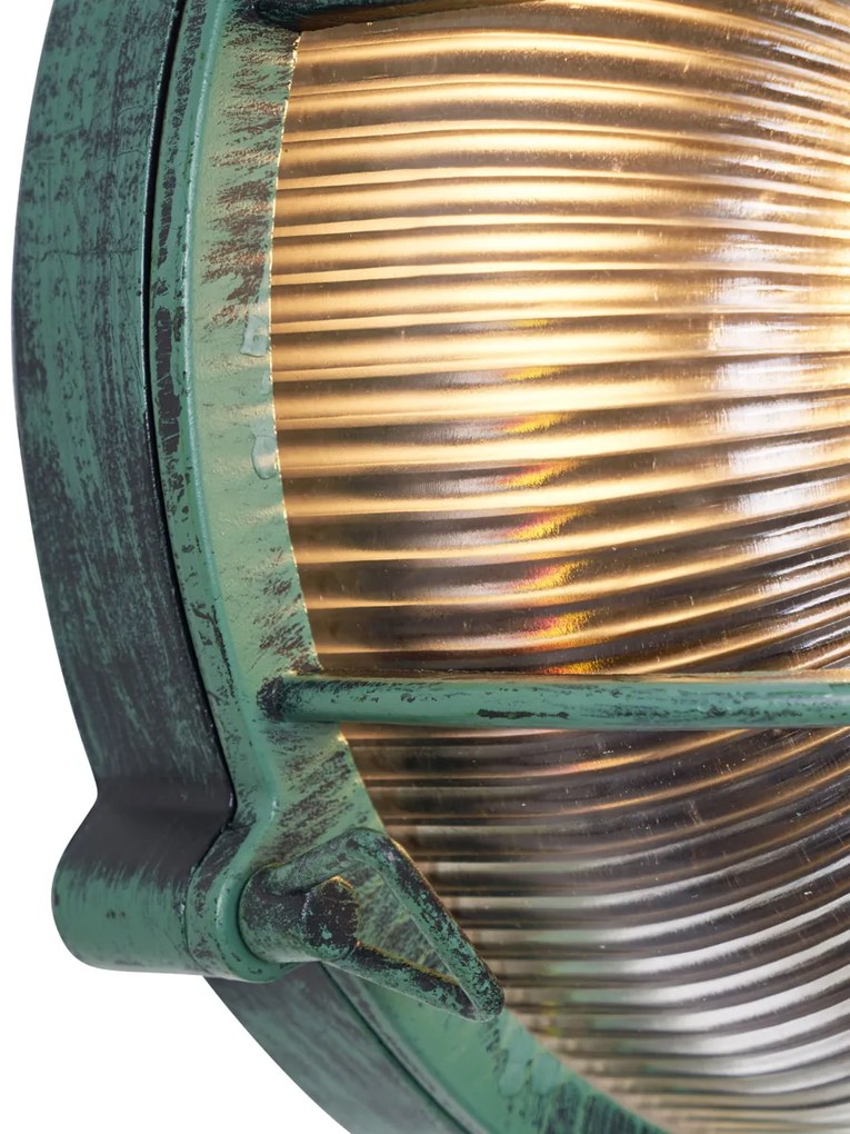 Lampada da parete per esterni verde rotonda IP44 - Noutica